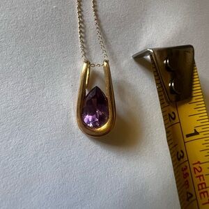 Elegant Gold and Purple Pendant Necklace